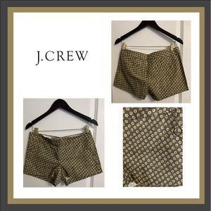 J. Crew Patterned Flat Waist Button Detail Shorts Size 4